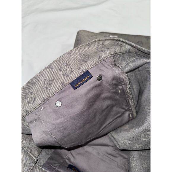 Louis Vuitton DL0 Monogram Slim Jeans All Over Logo Grey Denim Classic Pants 34 - Picture 12 of 15
